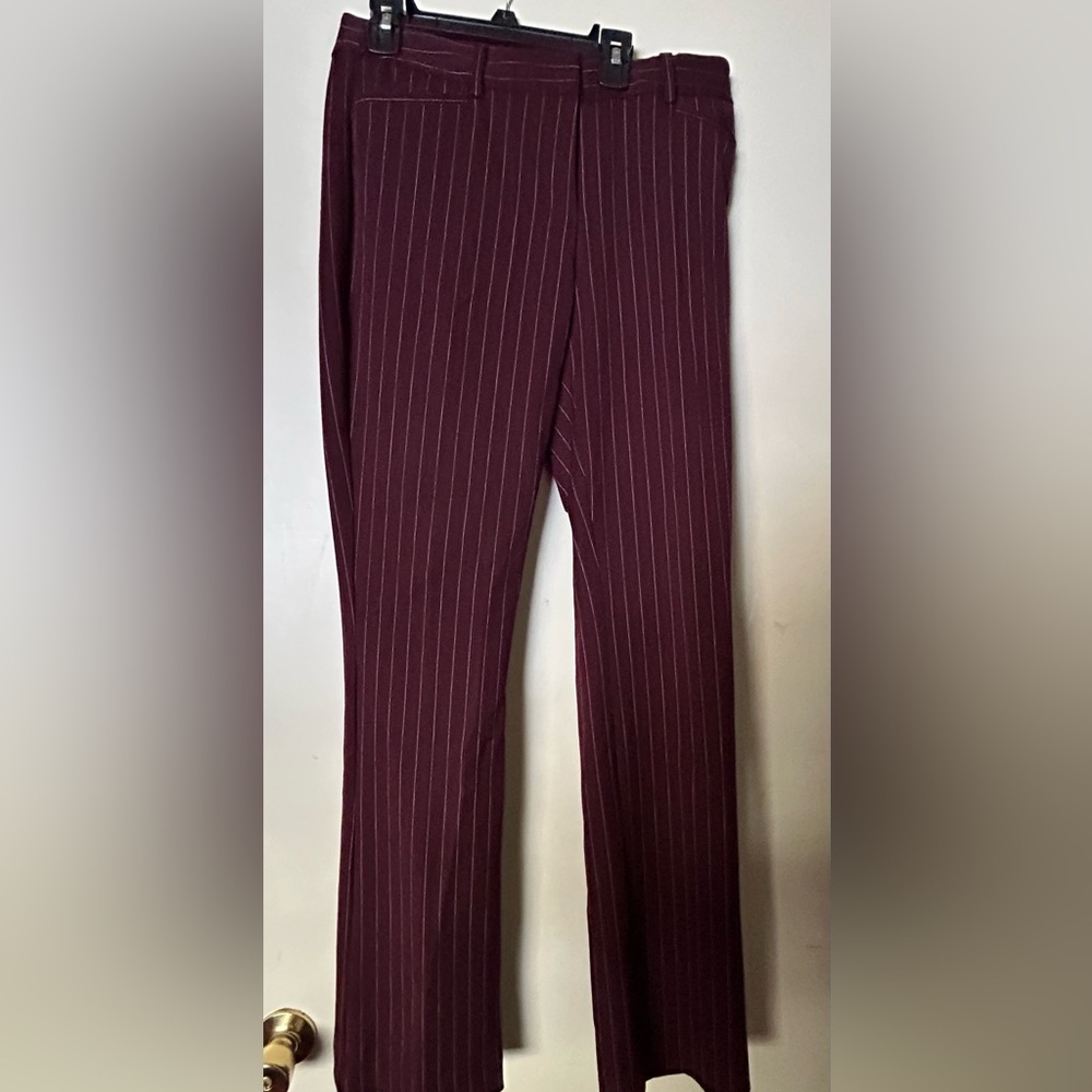 Burgundy Pinstriped Pants